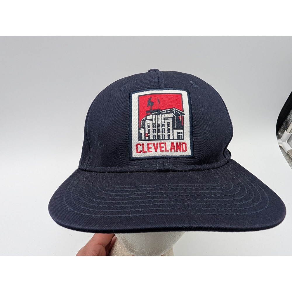 GV Art + Design Cleveland Stadium Navy Blue Adjustable Snapback Baseball Hat